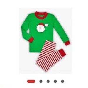 Sara's Prints Santa Pajama Set Size 4 Holiday Kids PJs